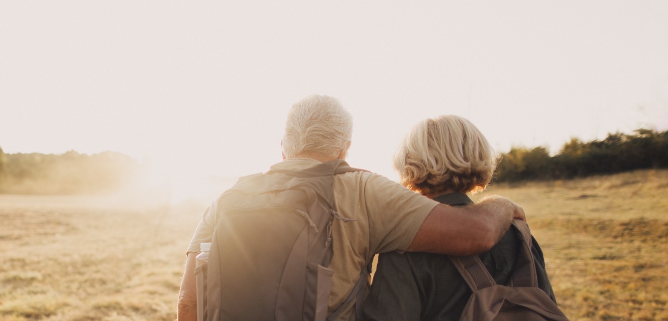 two couples walking