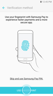 Samsung pay use your fingerprint with Samsung pay to experience faster paymetns