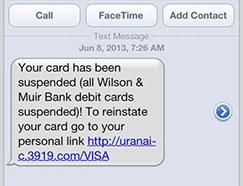 text message scam example